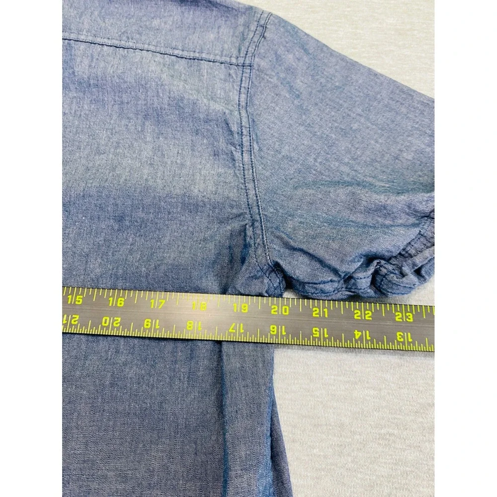 Levi's Chambray Shirt Mens Large Blue Short Sleeve Western Workwear 3LGSW1846